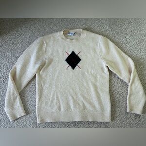 Ines de la Fressange x Uniqlo Cream Argyle Crewneck Sweater Women's Small